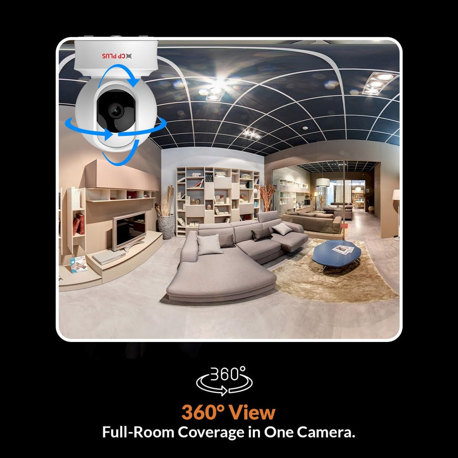 CP PLUS CP-E31Q 3MP Wi-Fi Security Camera for Home | AI Human Detection | Cloud Recording | 2 Way Talk | Motion Tracking | STQC Certified | 15 Mtr IR Night...